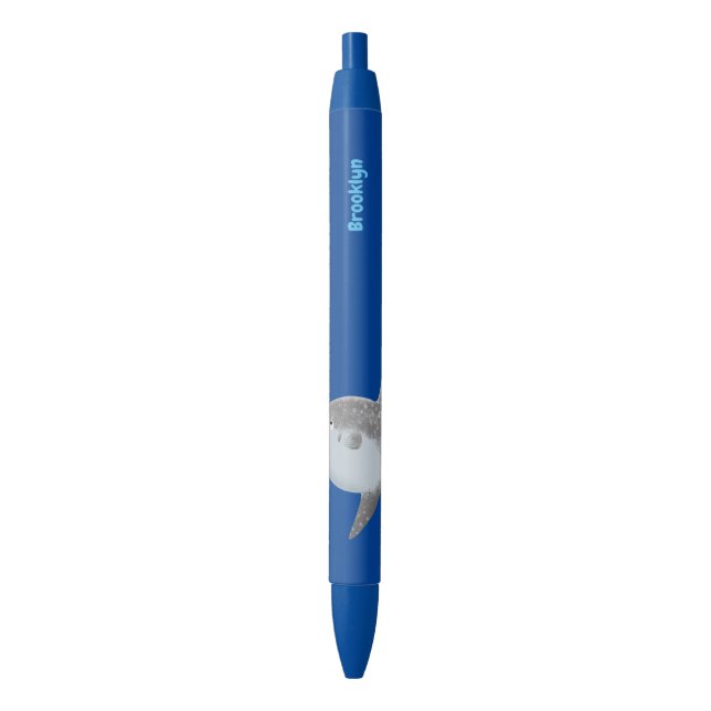 Ocean sunfish mola mola cute cartoon pen (Front Vertical)