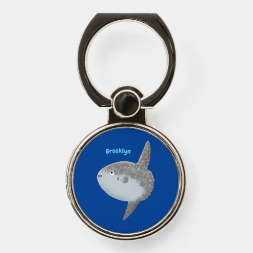 Ocean sunfish mola mola cute cartoon  phone ring stand