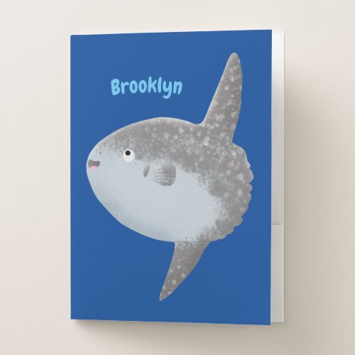 Ocean sunfish mola mola cute cartoon  pocket folder