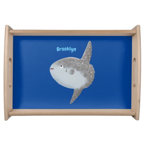Ocean sunfish mola mola cute cartoon serving tray