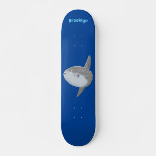 Ocean sunfish mola mola cute cartoon skateboard