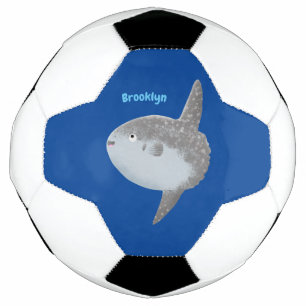 Ocean sunfish mola mola cute cartoon soccer ball
