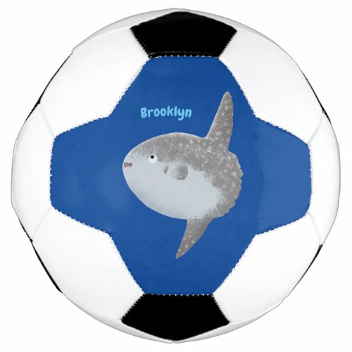 Ocean sunfish mola mola cute cartoon soccer ball