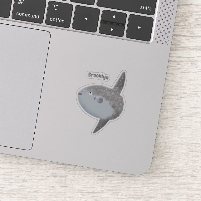 Ocean sunfish mola mola cute cartoon sticker (Detail)