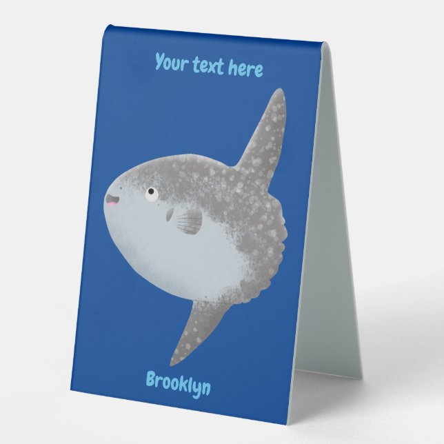 Ocean sunfish mola mola cute cartoon  table tent (Front)