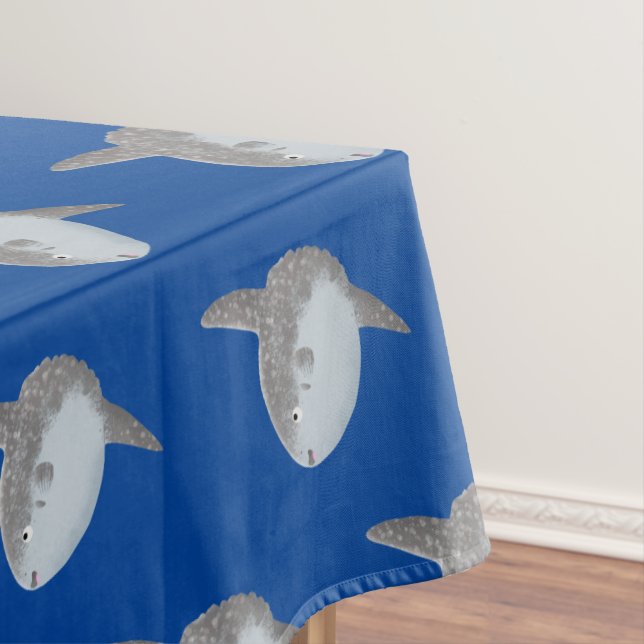 Ocean sunfish mola mola cute cartoon tablecloth (In Situ)