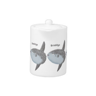 Ocean sunfish mola mola cute cartoon teapot