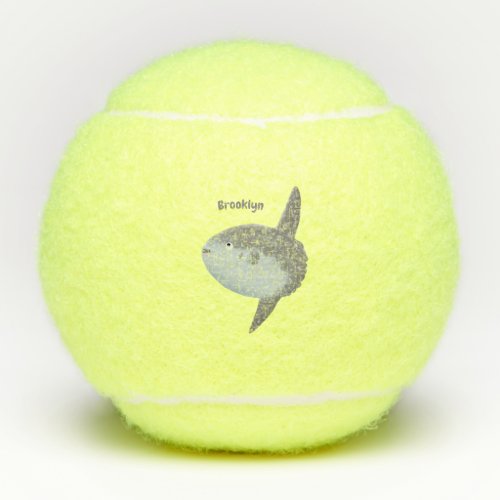 Ocean sunfish mola mola cute cartoon  tennis balls