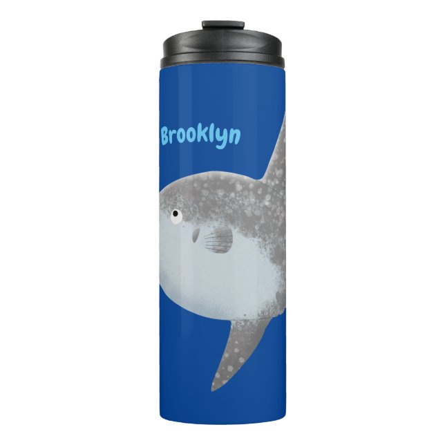 Ocean sunfish mola mola cute cartoon thermal tumbler (Front)
