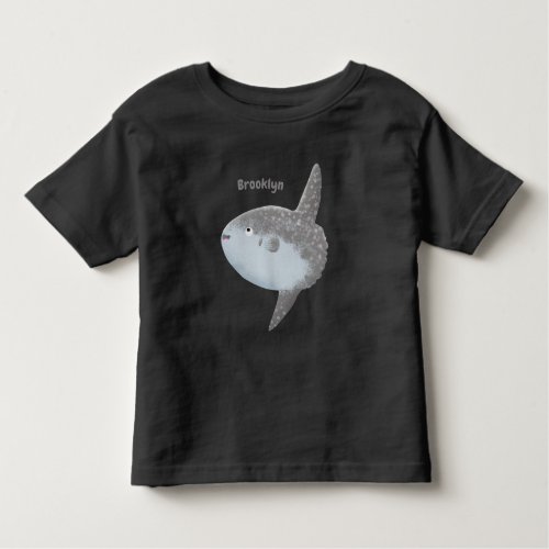 Ocean sunfish mola mola cute cartoon toddler t_shirt