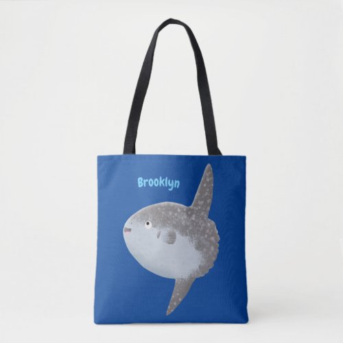 Ocean sunfish mola mola cute cartoon tote bag