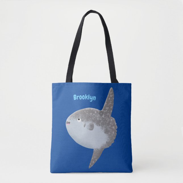 Ocean sunfish mola mola cute cartoon tote bag (Front)