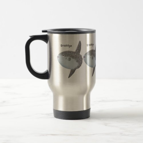 Ocean sunfish mola mola cute cartoon travel mug