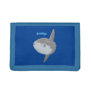 Ocean sunfish mola mola cute cartoon tri-fold wallet