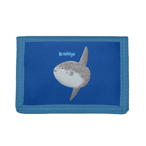 Ocean sunfish mola mola cute cartoon  trifold wallet