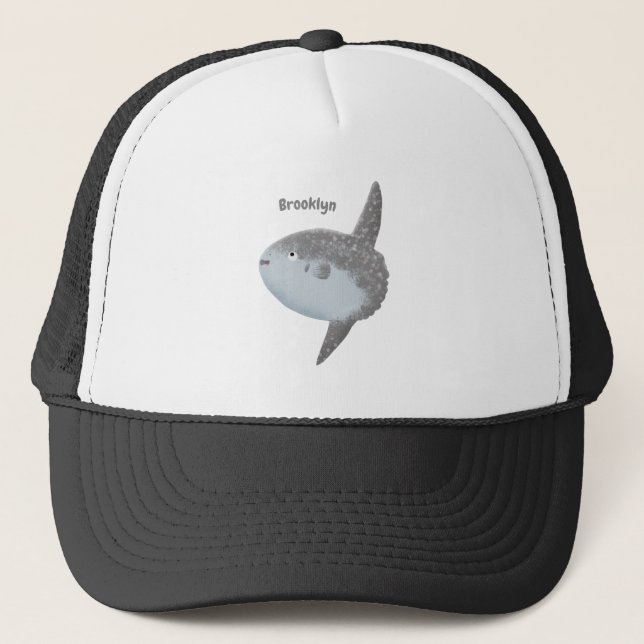Ocean sunfish mola mola cute cartoon  trucker hat (Front)