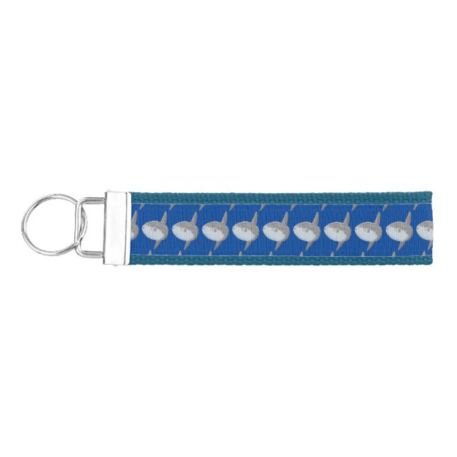 Ocean sunfish mola mola cute cartoon  wrist keychain (Keys on Left)