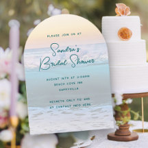 Ocean Sunrise Bridal Shower Invitations