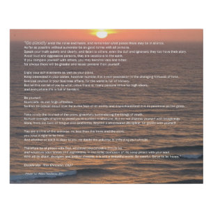 Ocean Sunrise Desiderata Faux Canvas Print