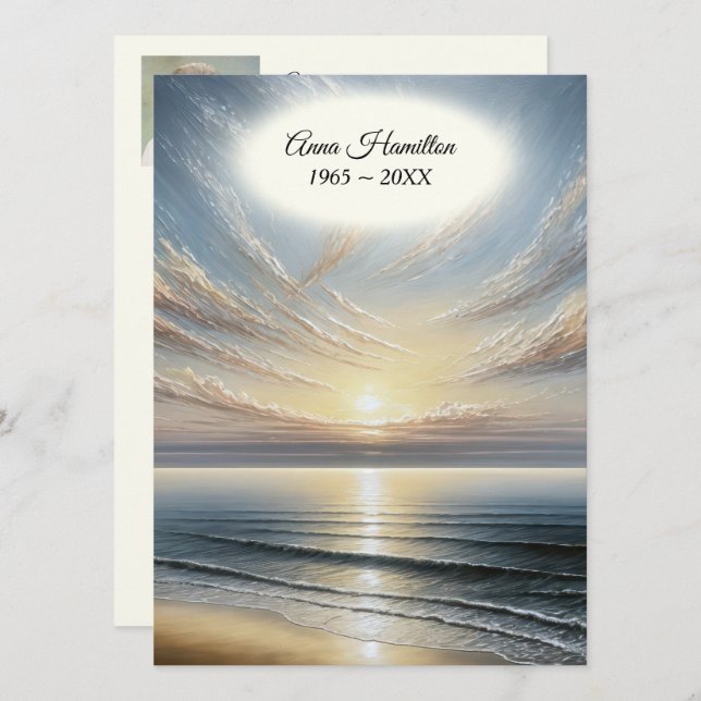 Ocean Sunrise Funeral Program (Front/Back)