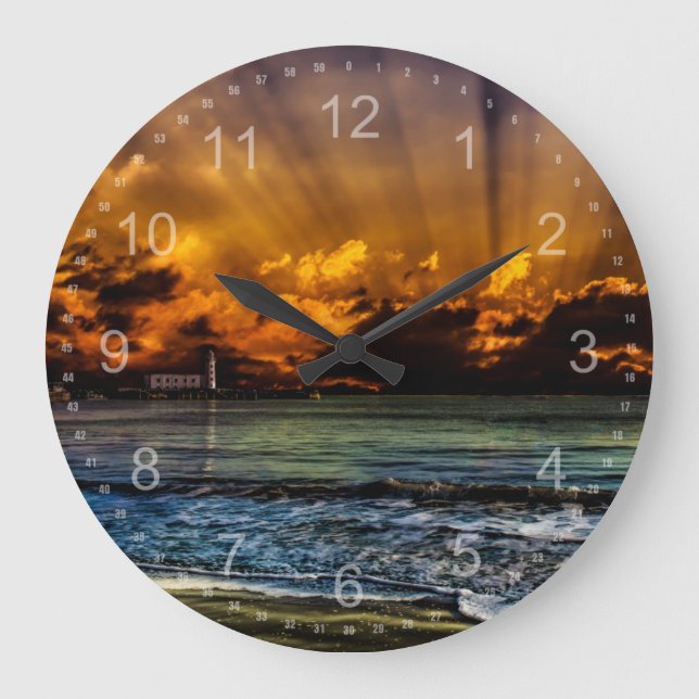 Ocean Sunrise Large Clock (Front)