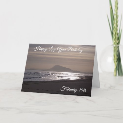 Ocean Sunrise Leap Year Birthday Card