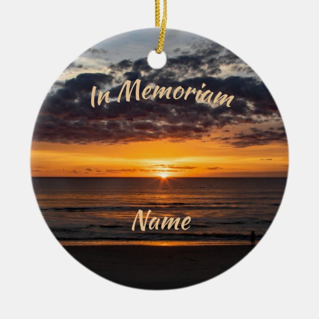 Ocean Sunrise Memoriam  Ceramic Ornament (Front)