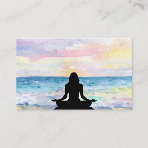  Ocean Sunrise Mindfulness Yoga Meditation Business Card
