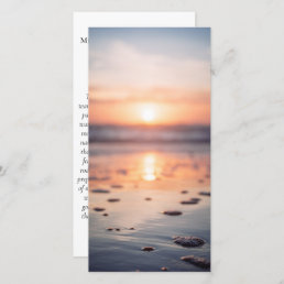 Ocean Sunrise Photo Prayer Memorial Bookmark