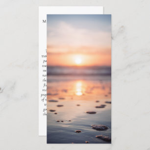 Ocean Sunrise Photo Prayer Memorial Bookmark