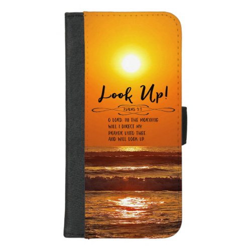 Ocean Sunrise Psalms Morning Prayer Scripture iPhone 87 Plus Wallet Case