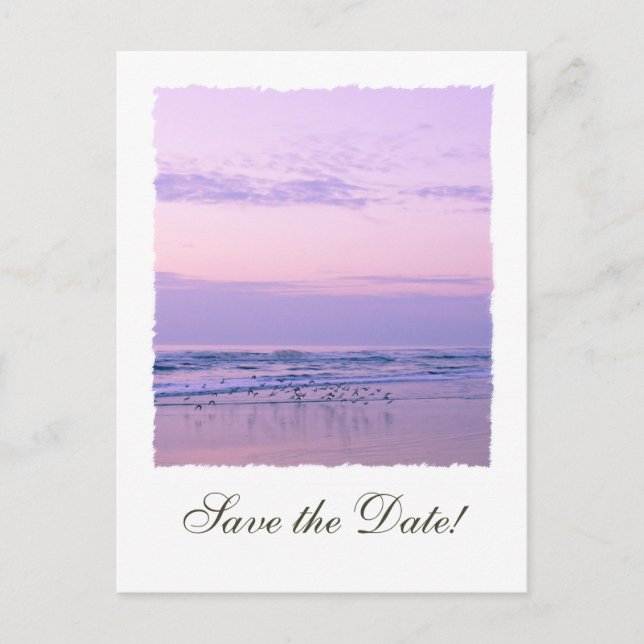 Ocean Sunrise Save the Date Announcement Postcard (Front)
