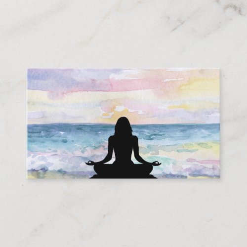  Ocean Sunrise Sea Mindfulness Meditation Yoga Business Card