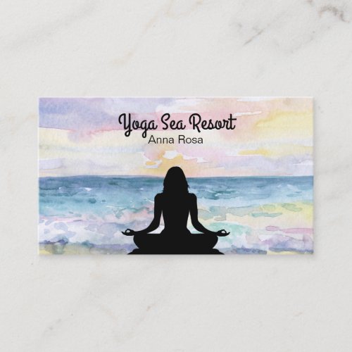  Ocean Sunrise Sea Mindfulness Yoga Resort Business Card