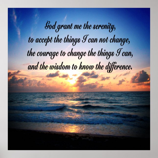 OCEAN SUNRISE SERENITY PRAYER ORIGINAL POSTER (Front)