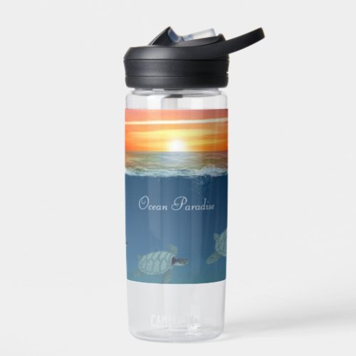 Ocean Sunrise  Turtles Water Bottle