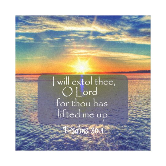 Ocean Sunrise With Psalms Bible Verse Canvas Print 