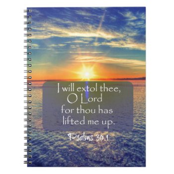 Ocean Sunrise With Psalms Bible Verse Notebook by Christian_Quote at Zazzle