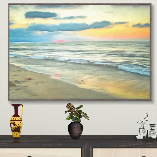 Ocean Sunset 0735 Art Canvas Print (Creator Uploaded)