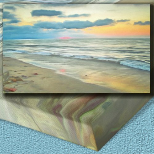 Ocean Sunset 0735 Art Canvas Print
