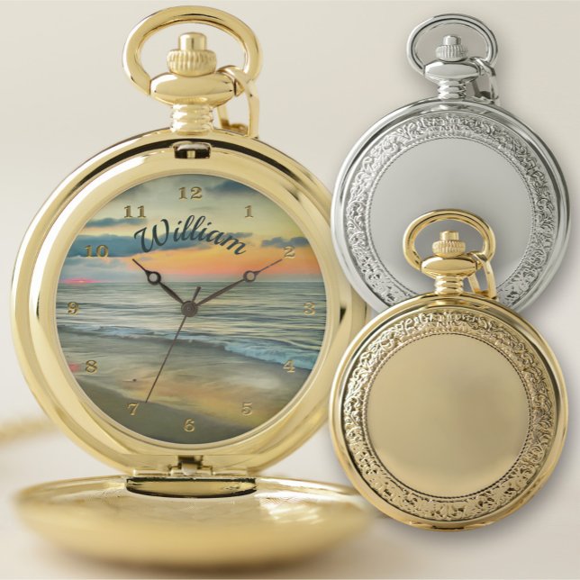 Ocean Sunset 0735 Pocket Watch (Creator Uploaded)