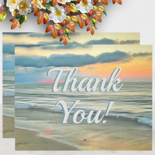 Ocean Sunset 0735 Thank You Card