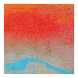 Ocean Sunset Abstract Faux Canvas Print