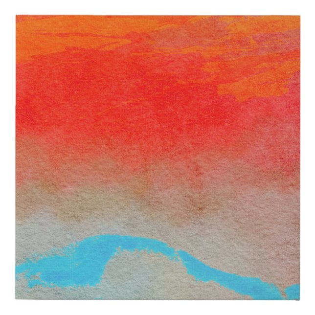 Ocean Sunset Abstract Faux Canvas Print (Front)