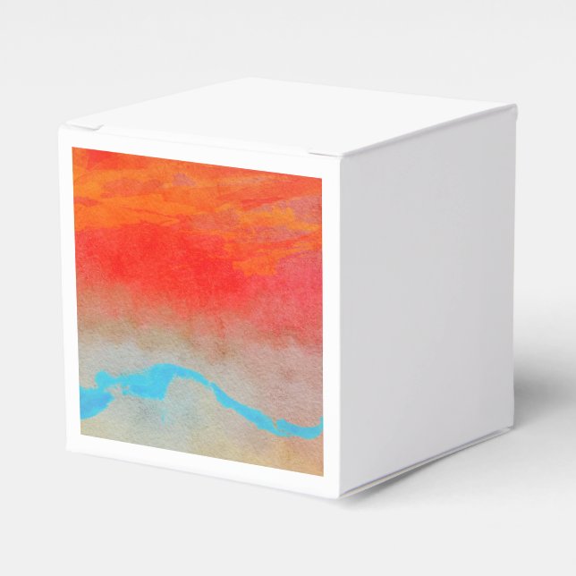 Ocean Sunset Abstract Favor Boxes (Front Side)