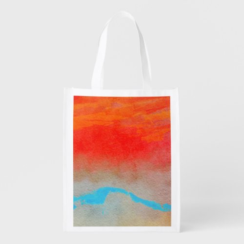 Ocean Sunset Abstract Grocery Bag