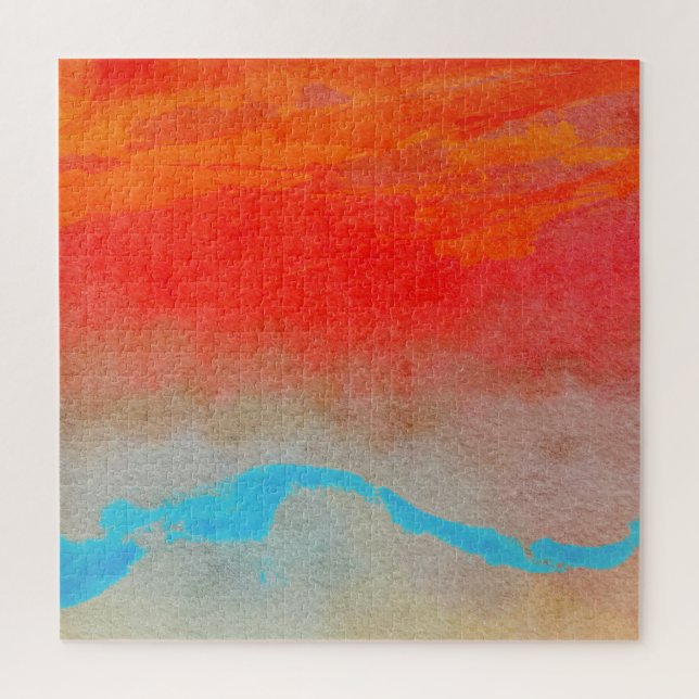 Ocean Sunset Abstract Jigsaw Puzzle (Vertical)