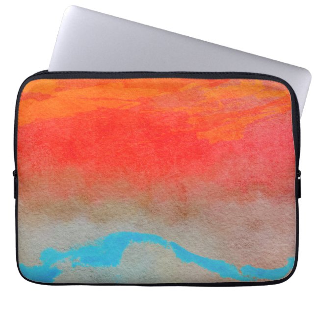 Ocean Sunset Abstract Metal Print Laptop Sleeve (Front)