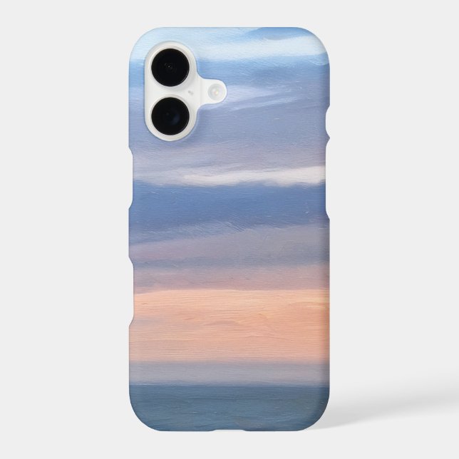 Ocean Sunset Art Ombre Effect iPhone Case (Back)