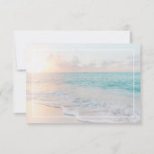 Ocean Sunset Beach Wedding Picture RSVP Card (Back)
